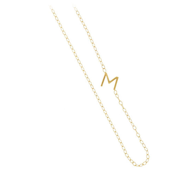 Picture of 14k Gold Offset Initial Necklace